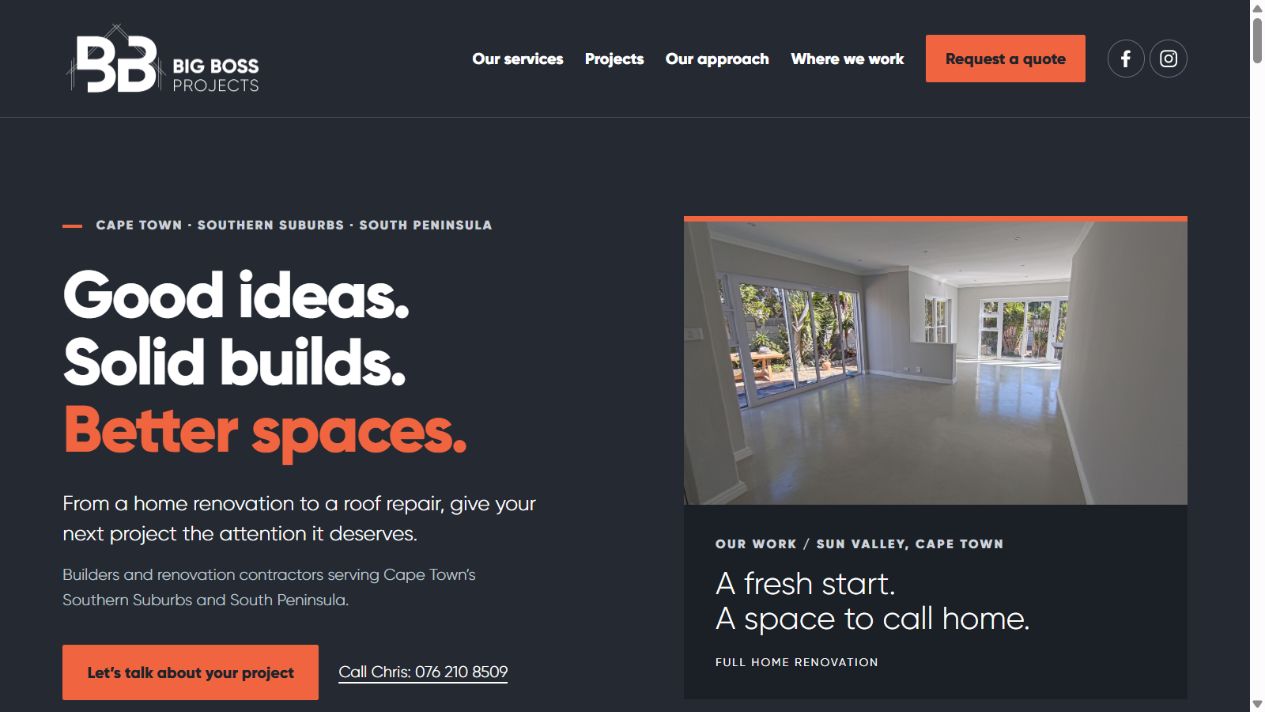 Big Boss Projects website by DME