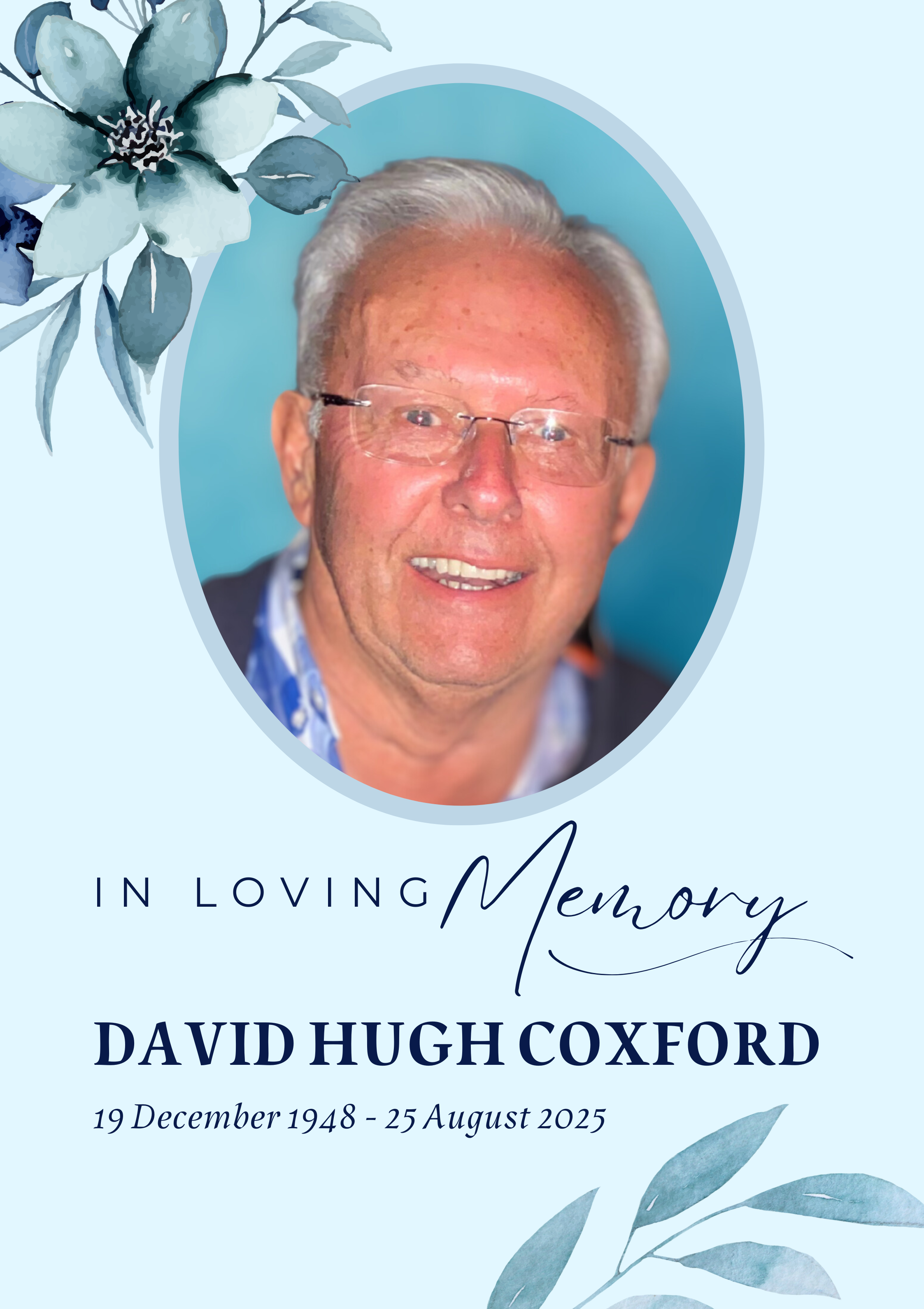 David’s memorial: A1 memorial tribute board