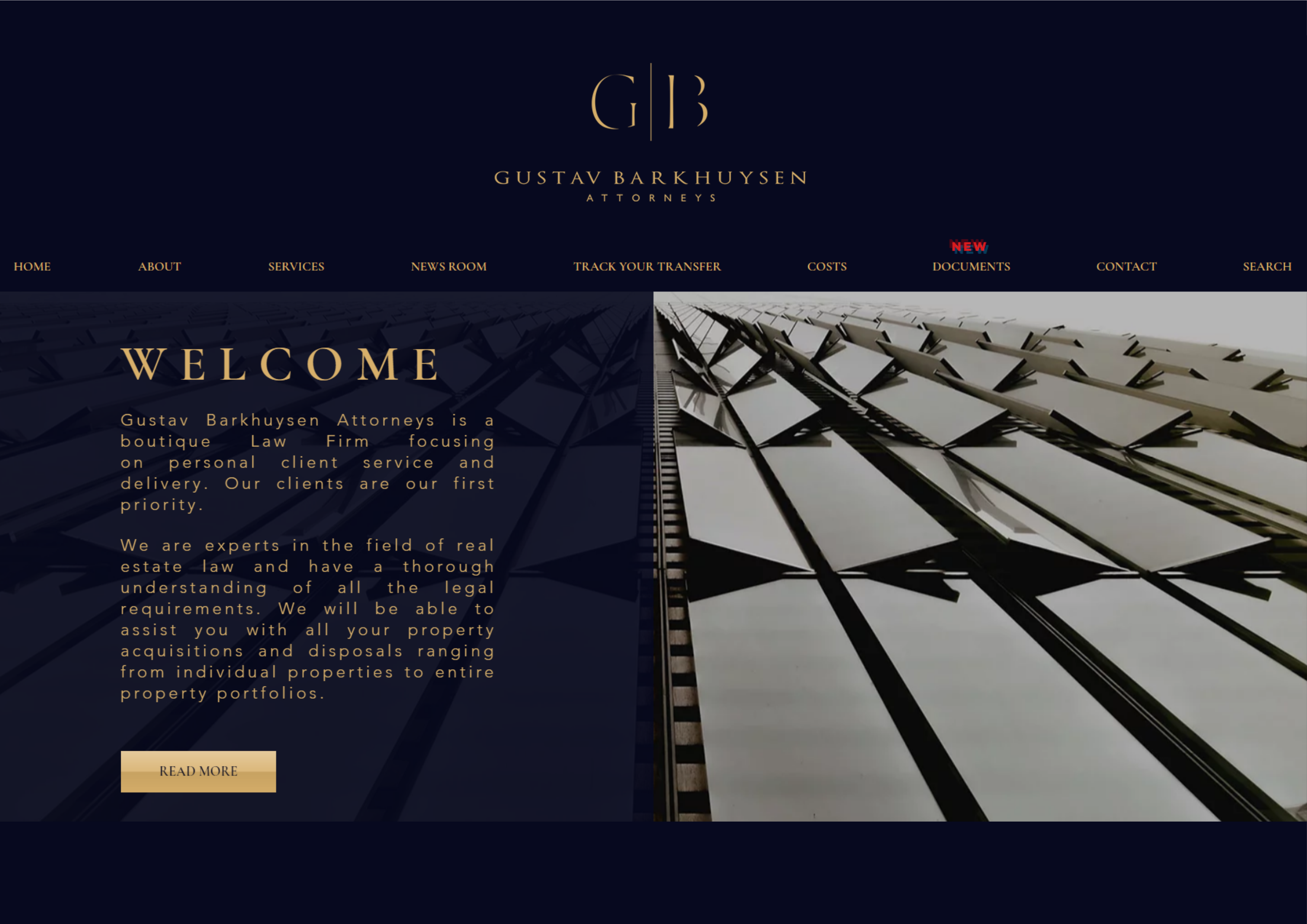 Gustav Barkhuysen Attorneys website design by DME