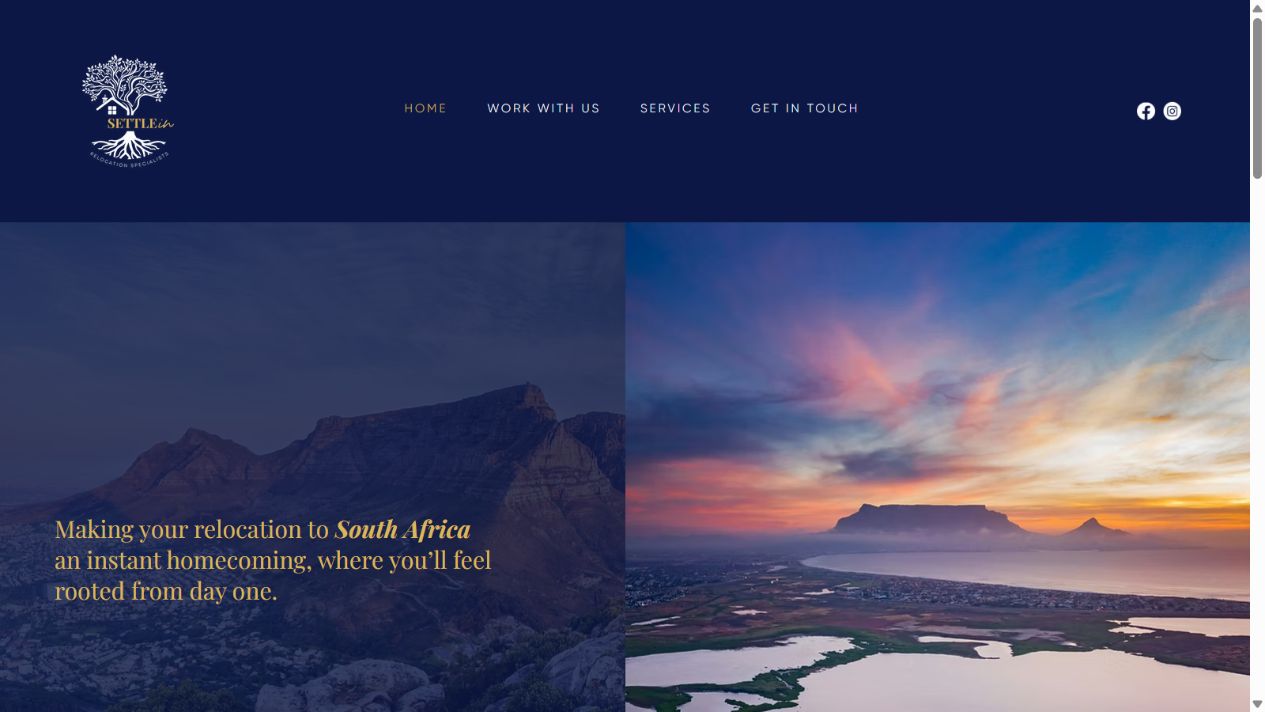 Settle In SA website by DME